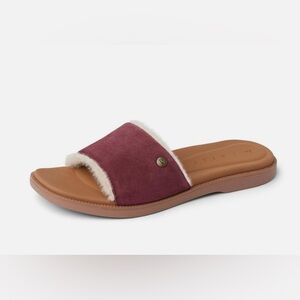 Womens sunny arrianah cozy sandals cordovan slides with cushion comfort size 7